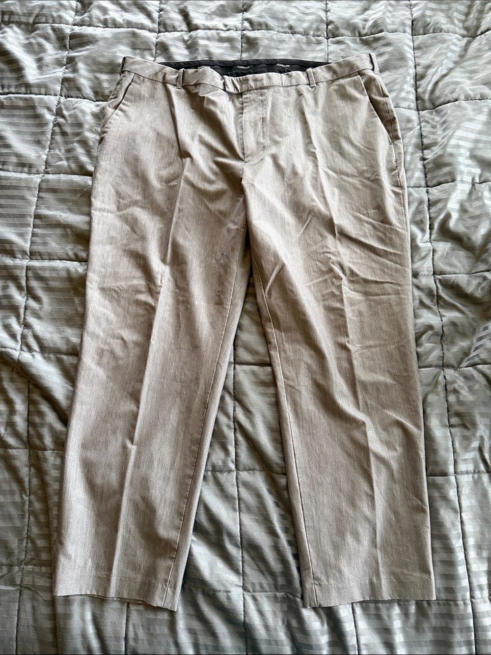 Van Heusen Light Beige Dress Pants - Tailored Pleat Front